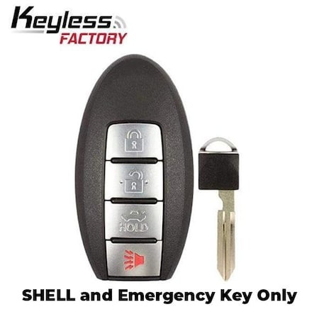 Keyless Factory SHELLOEMRFB2006 - 2010 Infiniti M35 M45 / Smart Prox Key / 4-Button / Trunk / PN285E3-EH12A / CWTWBU SKS-INF007